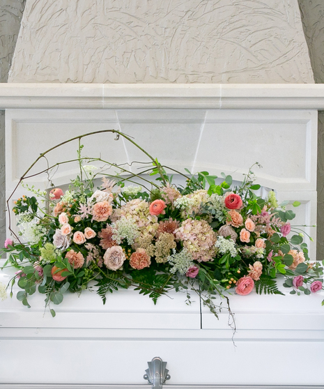 Blush Remembrance Casket Spray